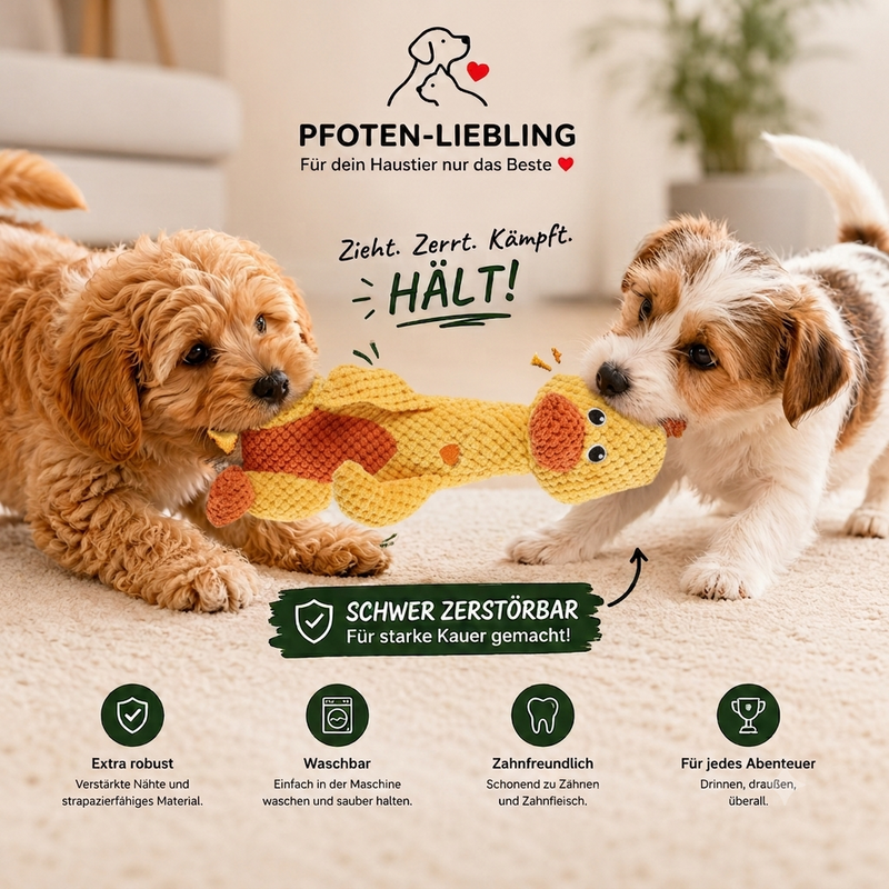 Die robuste Kuschel-Ente für Hunde, die kein Spielzeug schonen. 🐶❤️